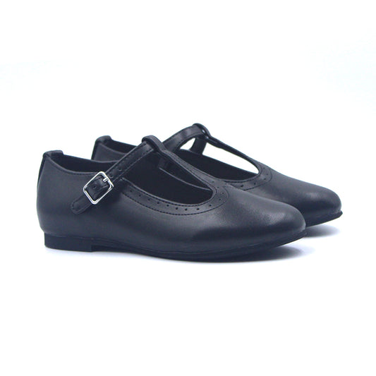 T STRAP- Black Leather