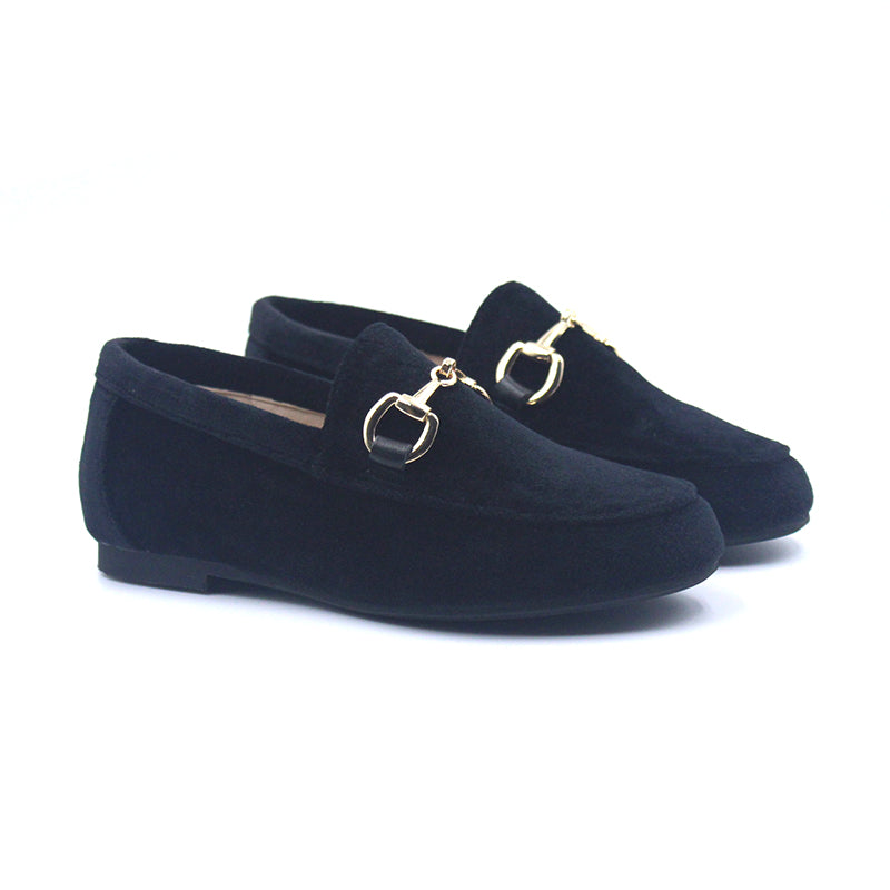 CHAIN LOAFER-Black Velvet