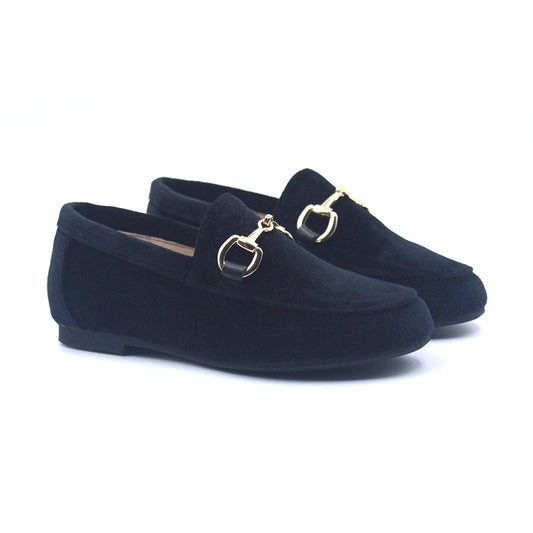 CHAIN LOAFER-Black Velvet