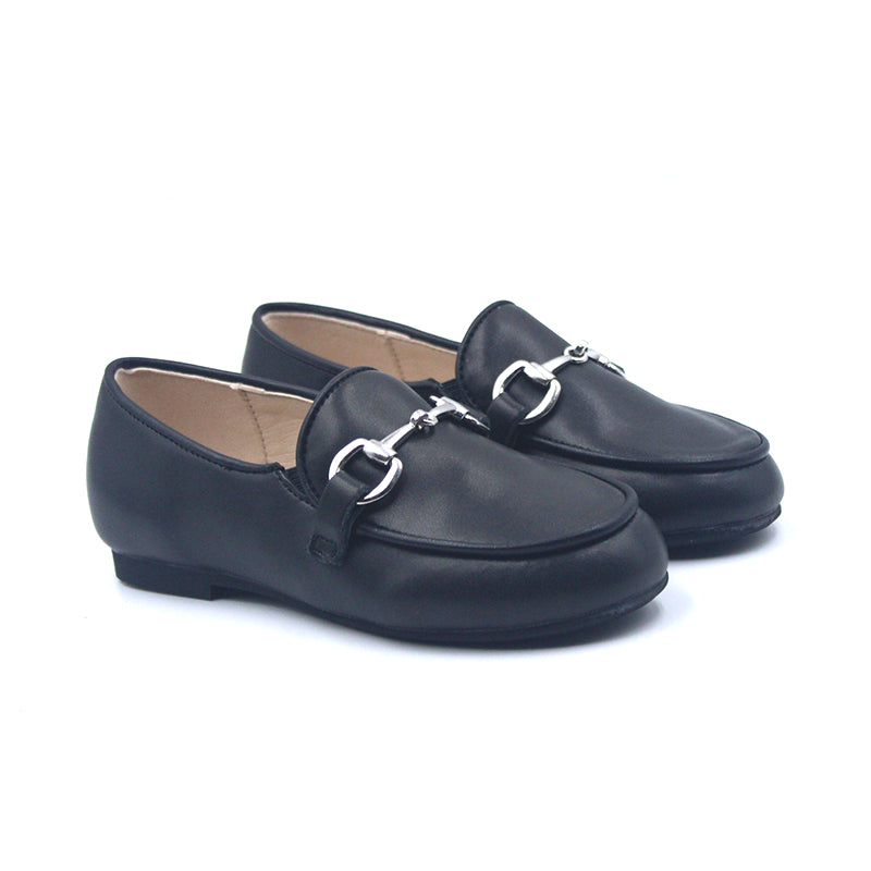CHAIN LOAFER- Black Leather