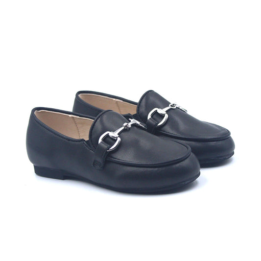 CHAIN LOAFER- Black Leather