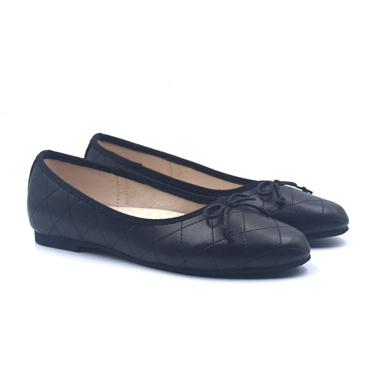 BALLET FLAT-Black Quilted