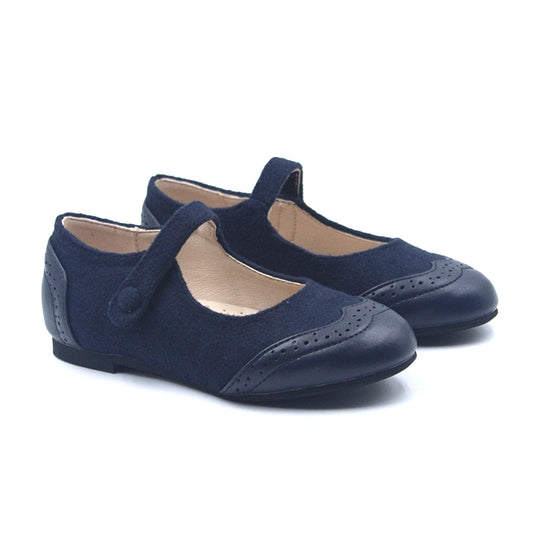 MARY JANE WINGTIP COMBO - Navy