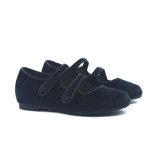 MARY JANE DOUBLE STRAP - Black Velvet